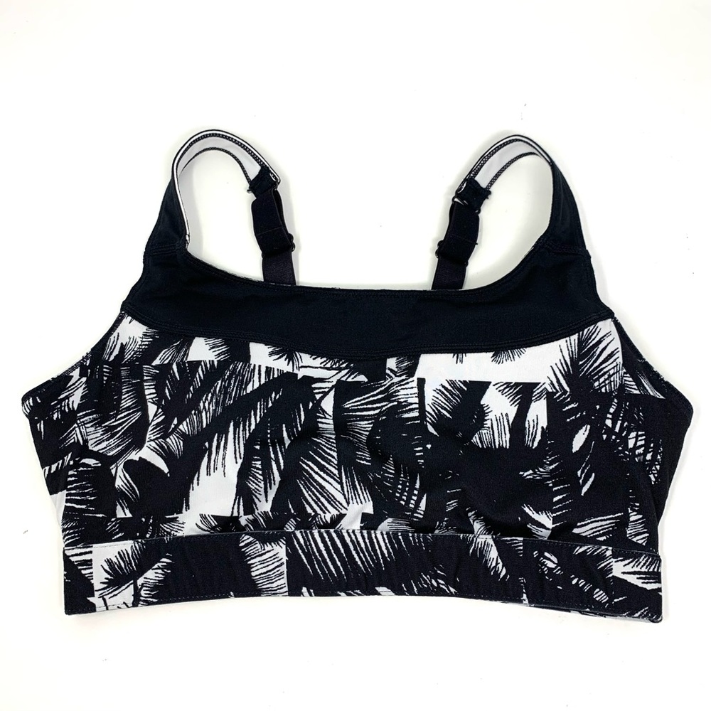 Fabletics High Support Black and White Palms Sports Bra Women’s top size S - Picture 10 of 10